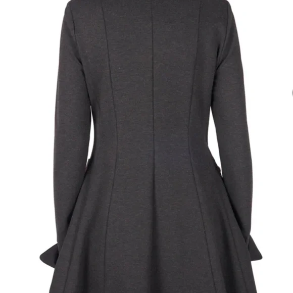 Joseph Ribkoff Military Coat, 3/4 length, Charcoal with red accents Size 12 - Picture 4 of 15